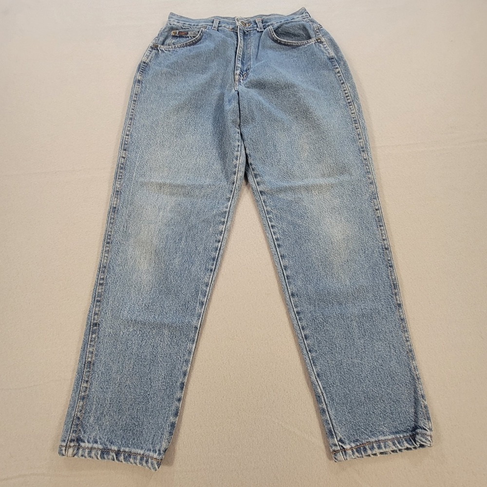 Vintage Chic Blue Jeans Straight Leg High Rise Denim‎ Women's Size 14 Petite